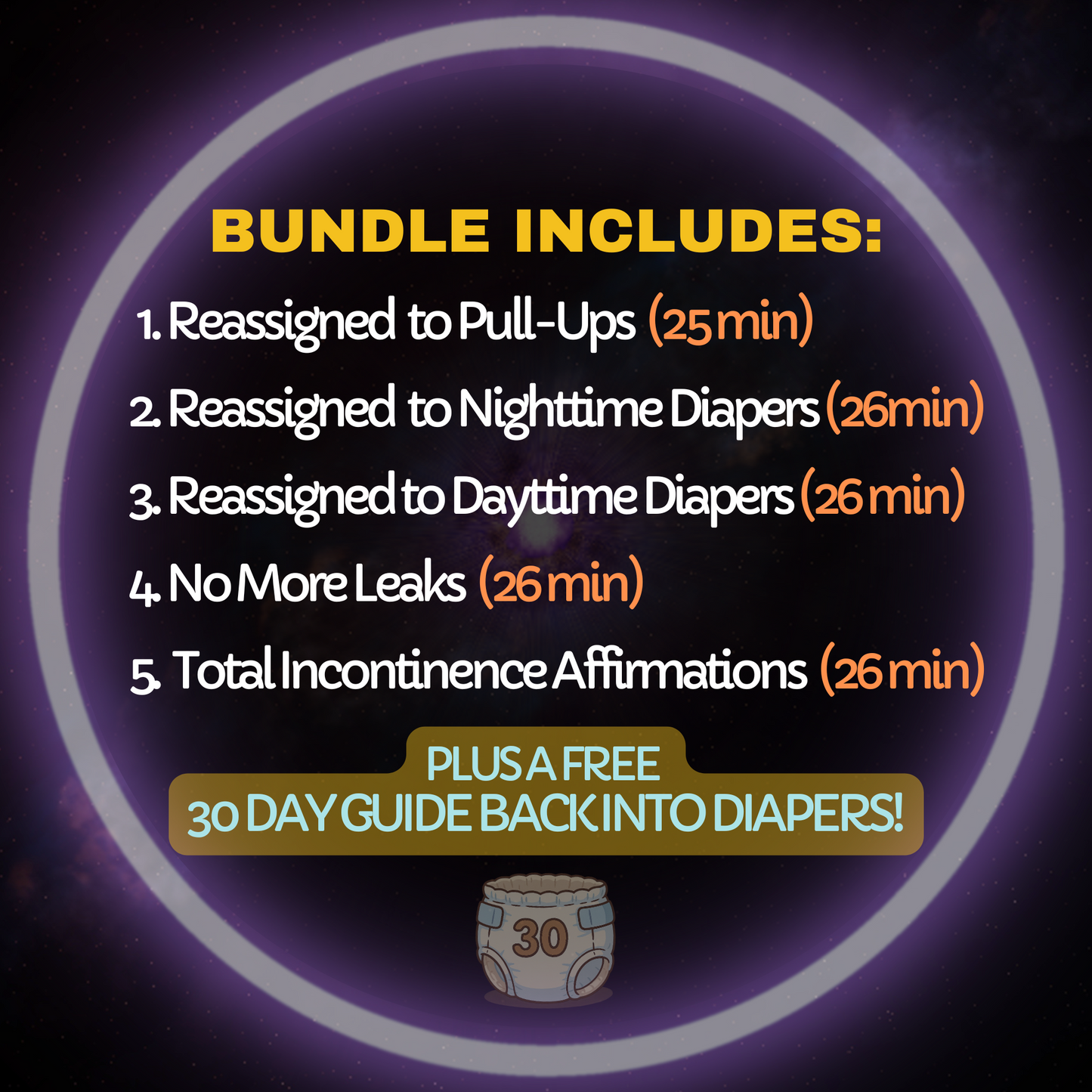 30 Day Diaper Protocol ABDL Hypnosis & ASMR Bundle